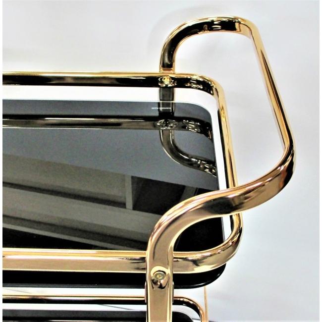 送料無料 ワゴン ブラック ゴールド仕上げ キャスター付き |  | 02