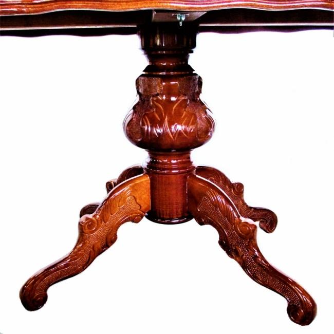 イタリア製 象嵌入り ダイニングセット 5点 135cm 楕円型 ボタニカル柄チェア オーバル 一本脚 クラシック家具 送料無料 開梱設置付き |  | 04