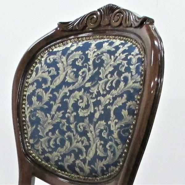 イタリア製 象嵌入り ダイニングセット 5点 135cm 楕円型 ボタニカル柄チェア オーバル 一本脚 クラシック家具 送料無料 開梱設置付き |  | 07