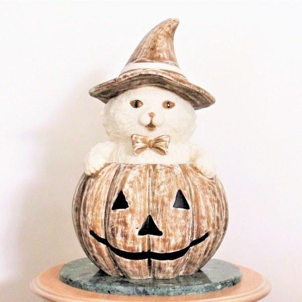 テーブルランプ ハロウィン 猫 かぼちゃ 間接照明 1灯 テーブルライト オブジェ カボチャ ねこ かわいい アンティーク調 ヨーロピアン 送料無料 |  | 03