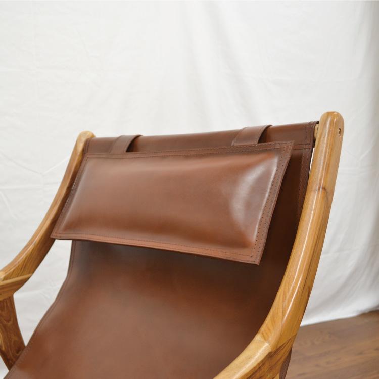 アメリカンサイズの ARM CHAIR 牛皮 チークウッド ブルックリンスタイル |  | 03