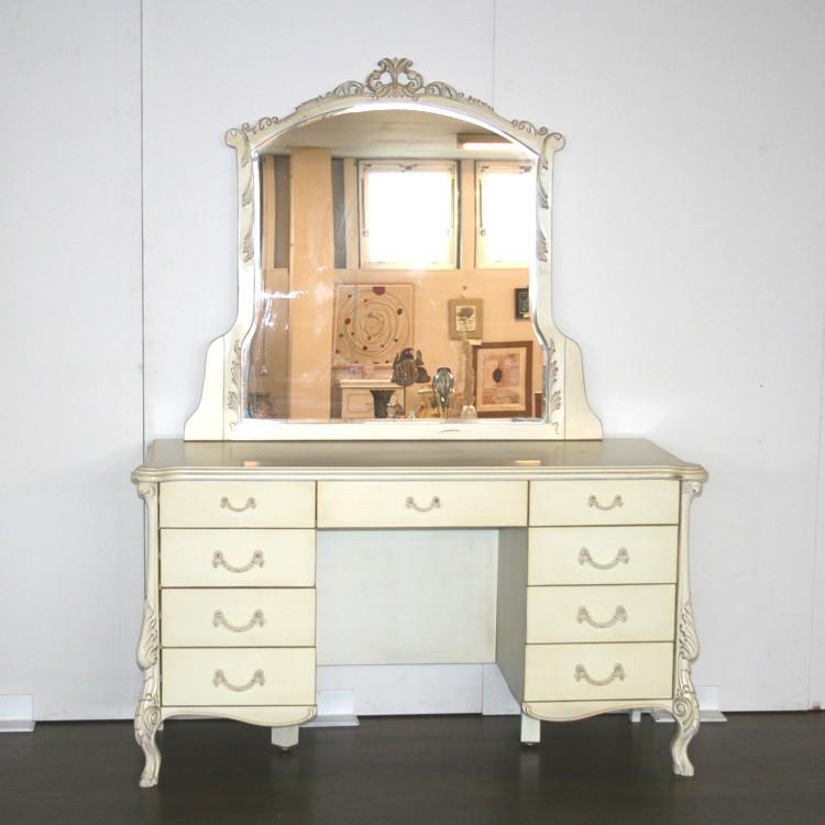 ドレッサー ホワイト 下台 引出し 一面鏡 天丸 姫系