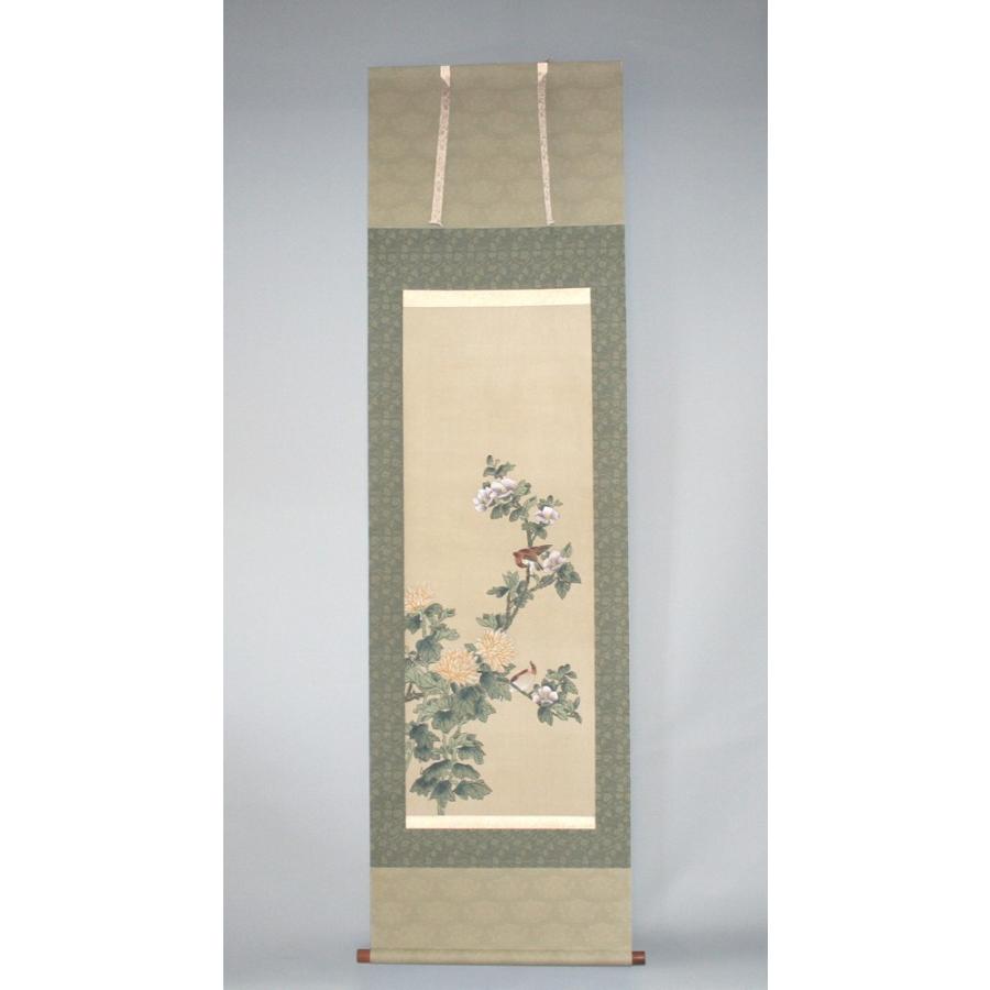 【送料無料】開花の図 スズメ 掛け軸 | 