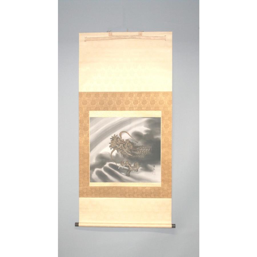 【送料無料】茶色昇竜 縁起物 掛け軸 運気上昇 | 