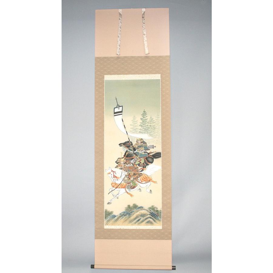 【送料無料】 武者二人 掛軸 床の間　 | 