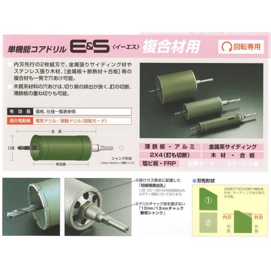 ユニカ(unika) ESコアドリル 複合材用 SDSシャンク 32mm ES
