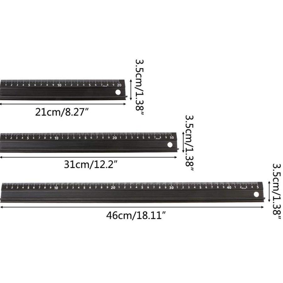 ZOA カッター定規 曲尺 アルミスケール カット カッターガイド 裁断定規 カッター用 アルミニウム合金 30cm |  | 03