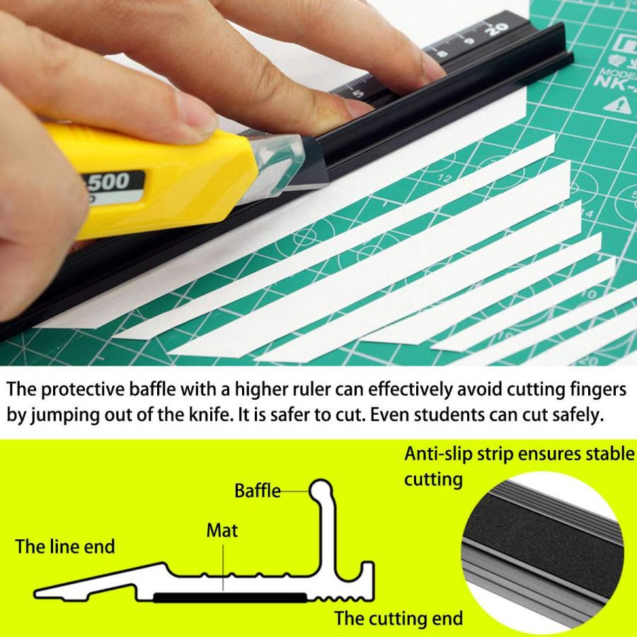 ZOA カッター定規 曲尺 アルミスケール カット カッターガイド 裁断定規 カッター用 アルミニウム合金 30cm |  | 06