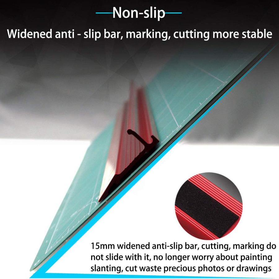 ZOA カッター定規 曲尺 アルミスケール カット カッターガイド 裁断定規 カッター用 アルミニウム合金 30cm |  | 07