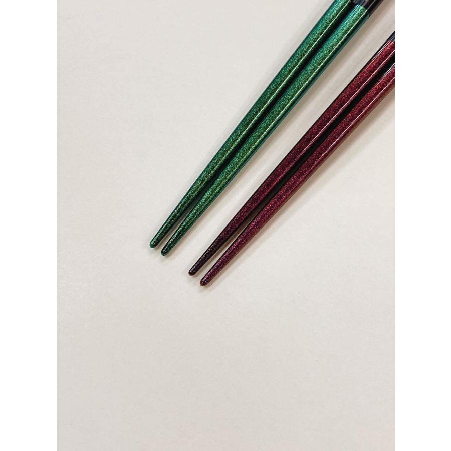 夫婦箸 銀桜花 緑 紫 デザイン桐箱・ラッピング付き プレゼント ギフト おじいちゃん おばあちゃん 敬老の日 【D】 |  | 02