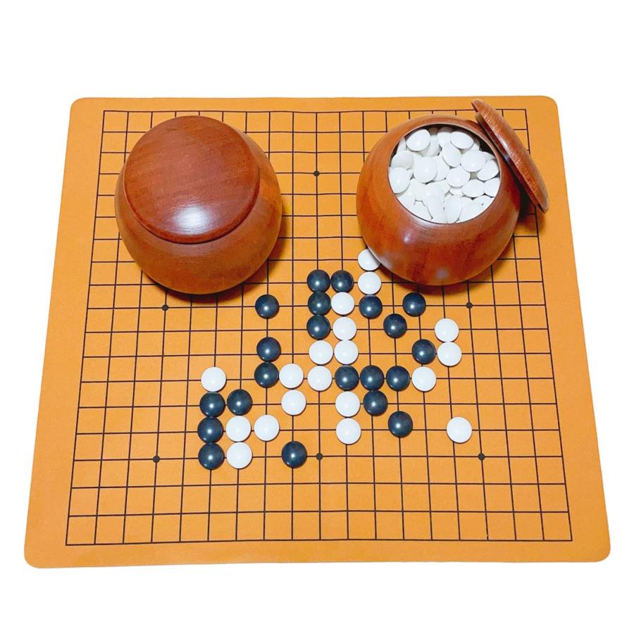 囲碁碁石セット 木製囲碁盤付き 囲碁 セット （ 碁笥 碁石 囲碁