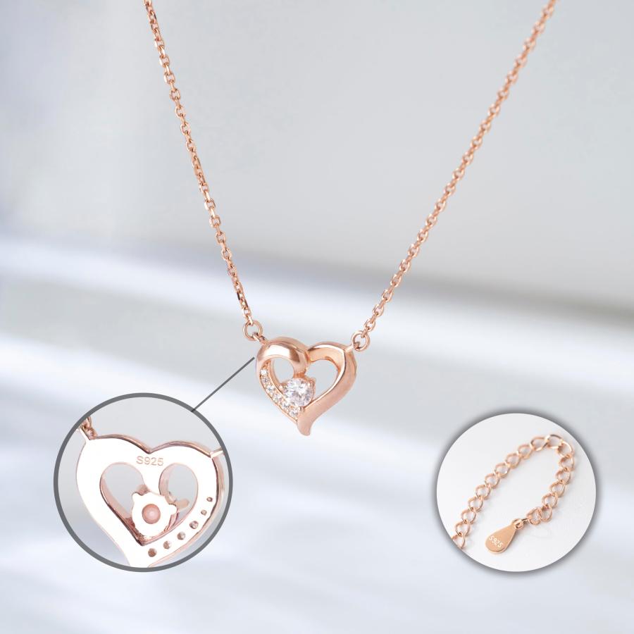 アルページュ　ネックレス　ハート　シルバー　ピンクゴールド シルバー ピンクゴールドメッキ ローズクォーツ ハート