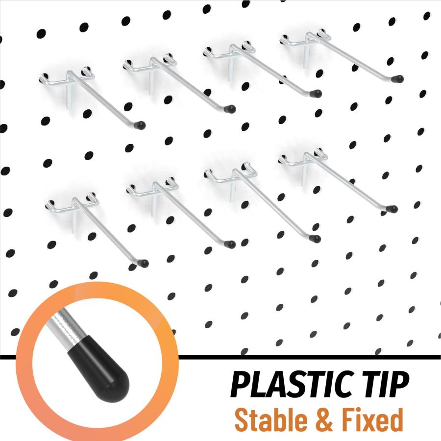 HUHOLE ペグボードフック 50個 ペグ ガレージの整理に最適 壁収納 ツールオーガナイザー 1/4インチ (0.64cm) 1/8インチ (0. |  | 03