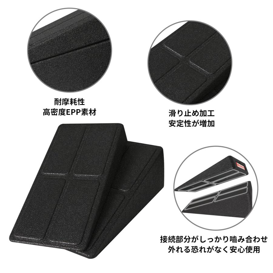 RITFIT EPP製スクワットウェッジブロック 組み立て式 ストレッチボード 耐荷重300KG ３段階高さ調整可能 滑り止め スクワットプラットフォ |  | 02