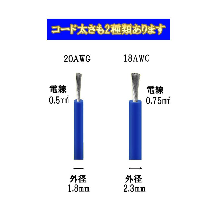 J-base 電線ケーブル 5色セット ５ｍ 配線コード シリコンワイヤー 耐熱 絶縁 工作 DIY バイク 車 いじり (18AWG(外径2.3mm) |  | 03