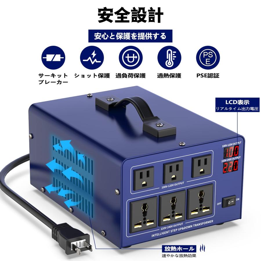 3000VA 変圧器 100V 220V アップトランス ダウントランス 100V