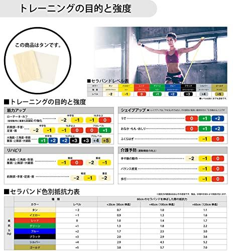 D&M ディーアンドエム セラバンド トレーニングバンド 2m 強度レベル-2 タン 乳白 TBB-0 マニュアル付 THERABAND 全身 ストレ｜hyper-market｜05