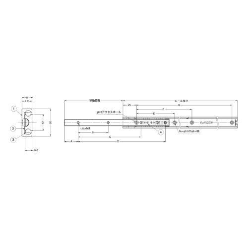 スガツネ工業 アルミ合金製スライドレール AR2-K 簡易保持タイプ AR2-K400｜hyper-market｜02