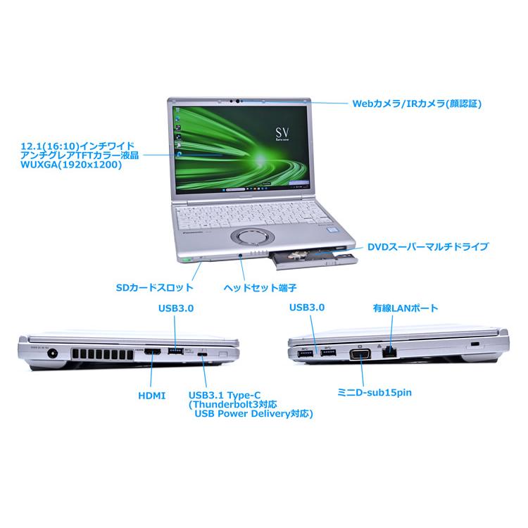 LTE 顔認証 メモリ16G m.2SSD512G Panasonic Let's note SV8 Core i7 8665U Wi-Fi マルチ Webカメラ Windows11 | Let’s note | 05