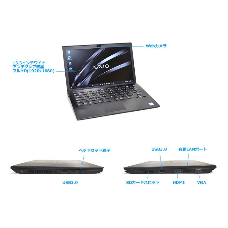 13.3型 フルHD Windows11 VAIO Pro PG VJPG11C11N Core i5 8250U
