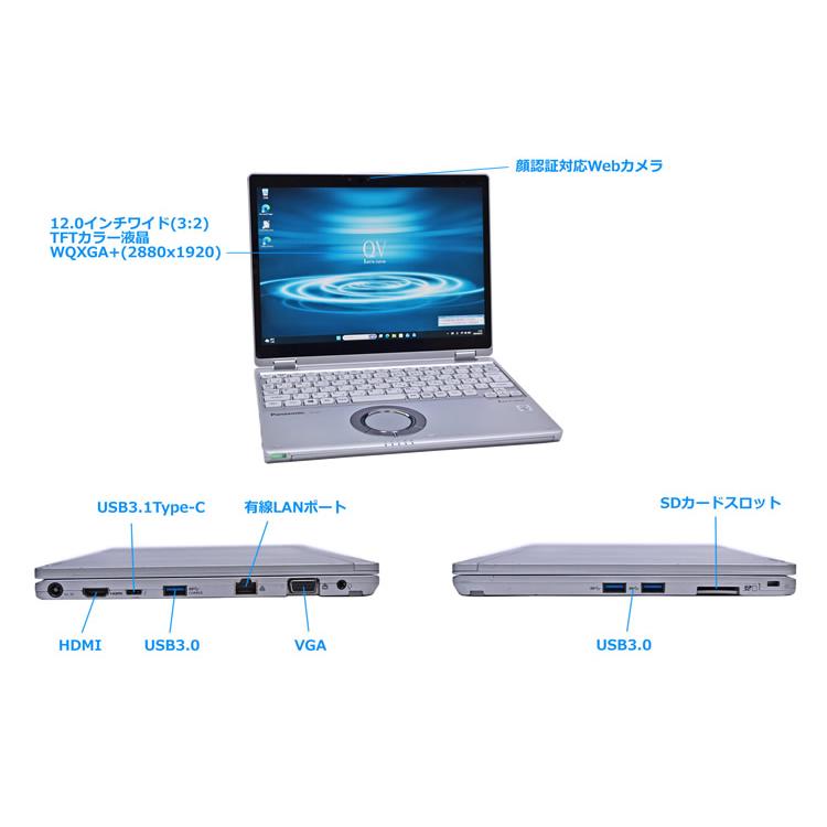 ゲリラセール!! Panasonic Let's note QV9 Core i5 10310U LTE 2-in-1 Wi-Fi6 顔認証 メモリ8G m.2SSD256G Windows11 | Let’s note | 08