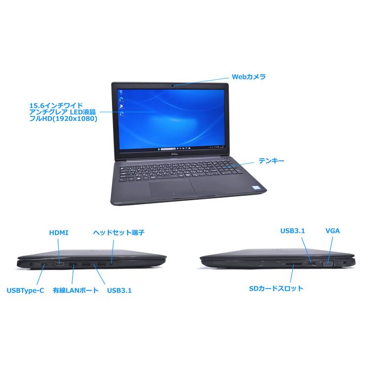 メモリ24G フルHD DELL Latitude 3500 Core i5 8265U M.2SSD256G HDD500G Webカメラ Wi-Fi USBType-C Windows11 | DELL | 05