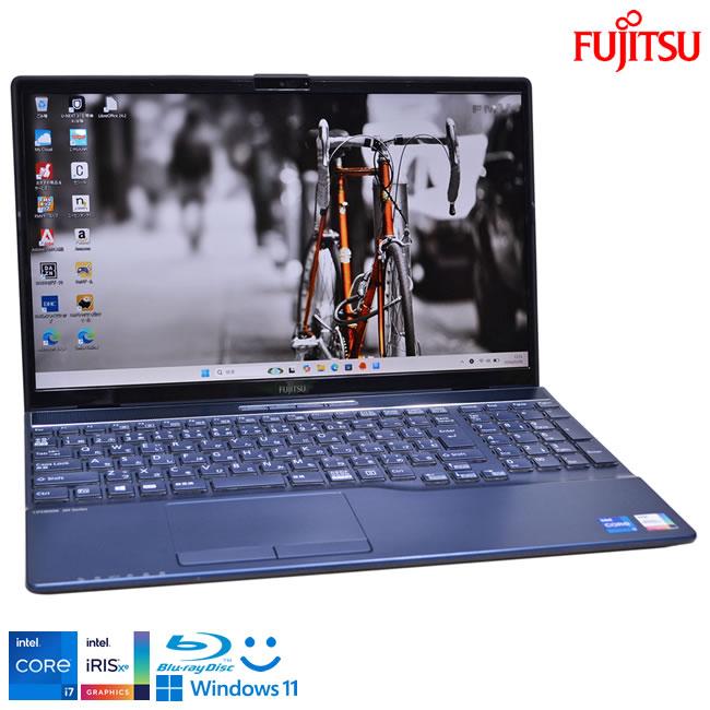 Blu-ray フルHD 富士通 LIFEBOOK AH77/E3 Core i7 1165G7 IrisXe M.2SSD1TB メモリ8G Wi-Fi6 顔認証 USBType-C Windows11 | 富士通