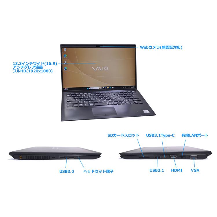 セール!! LTE 14.0型 VAIO Pro PK VJPK13C12N Core i5 1035G1 Wi-Fi6 M.2SSD256G メモリ8G Webカメラ USBType-C Windows11 |  | 07