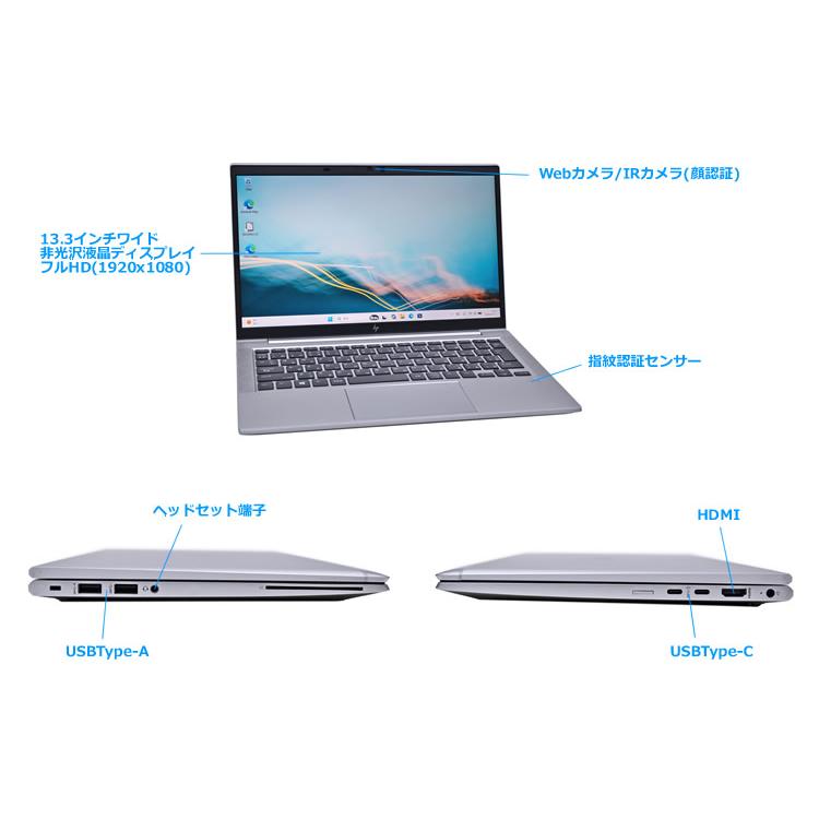13.3型 フルHD 顔認証 HP EliteBook 435 G8 AMD Ryzen 5 Pro 5650U with Radeon メモリ16G M.2SSD512G USBType-C Wi-Fi Windows11 | 日本HP | 06