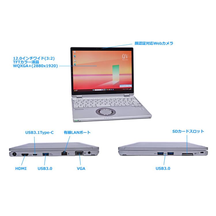 ゲリラセール!! LTE Wi-Fi6 Panasonic Let's note QV9 2-in-1 Core i5 10310U m.2SSD256G メモリ8G 顔認証 Windows11 | Let’s note | 08