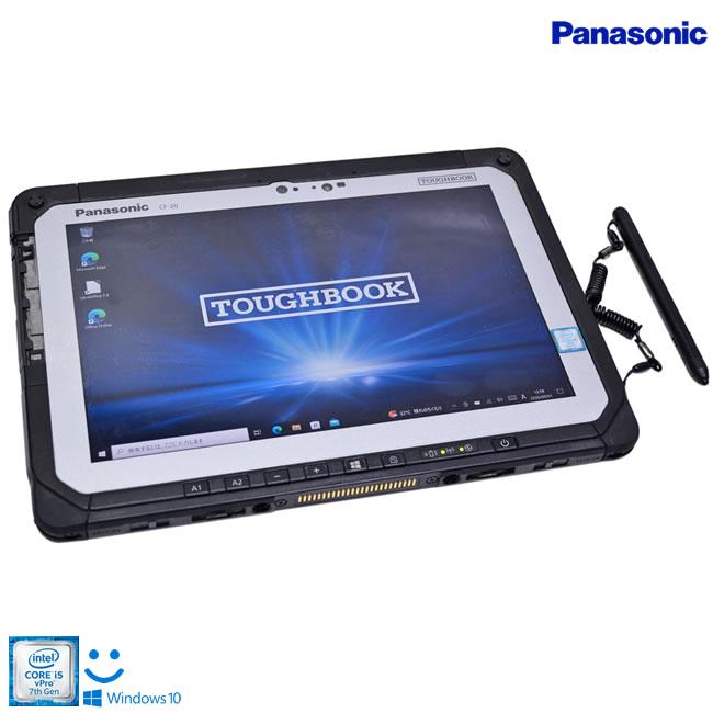 訳あり 10.1型 タブレットPC WUXGA Panasonic TOUGHBOOK CF-20E0385VJ Core i5 7Y57 Windows10 SSD128G メモリ4G Wi-Fi 顔認証 microSD | タフブック