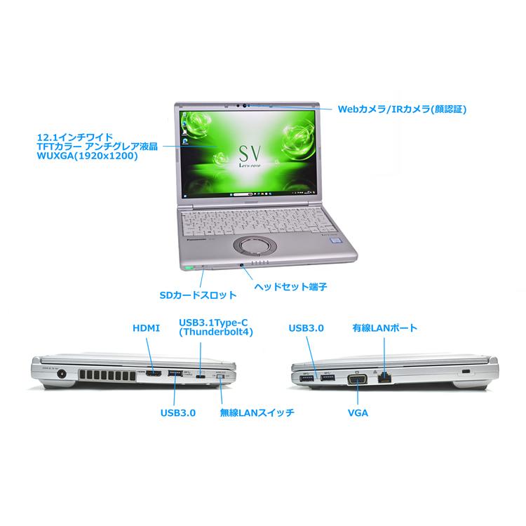 Let's note ノートパソコン 中古 顔認証 Panasonic Let's SV7 第
