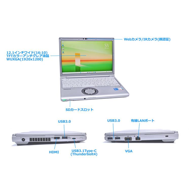 12.1型 WUXGA Panasonic Let's note SV1 Core i5 1145G7 IrisXe メモリ16G M.2SSD256G 顔認証 Webカメラ Wi-Fi6 Windows11 | Let’s note | 05