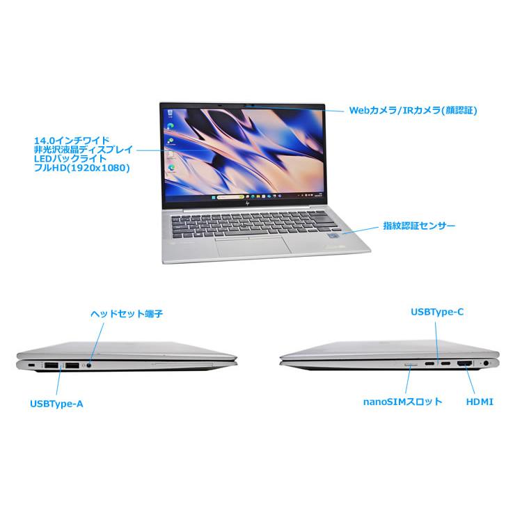 訳あり LTE Wi-Fi6 HP EliteBook 840 Aero G8 Core i5 1135G7 メモリ16G m.2SSD512G 顔認証 Webカメラ USBType-C Windows11 | EliteBook | 08