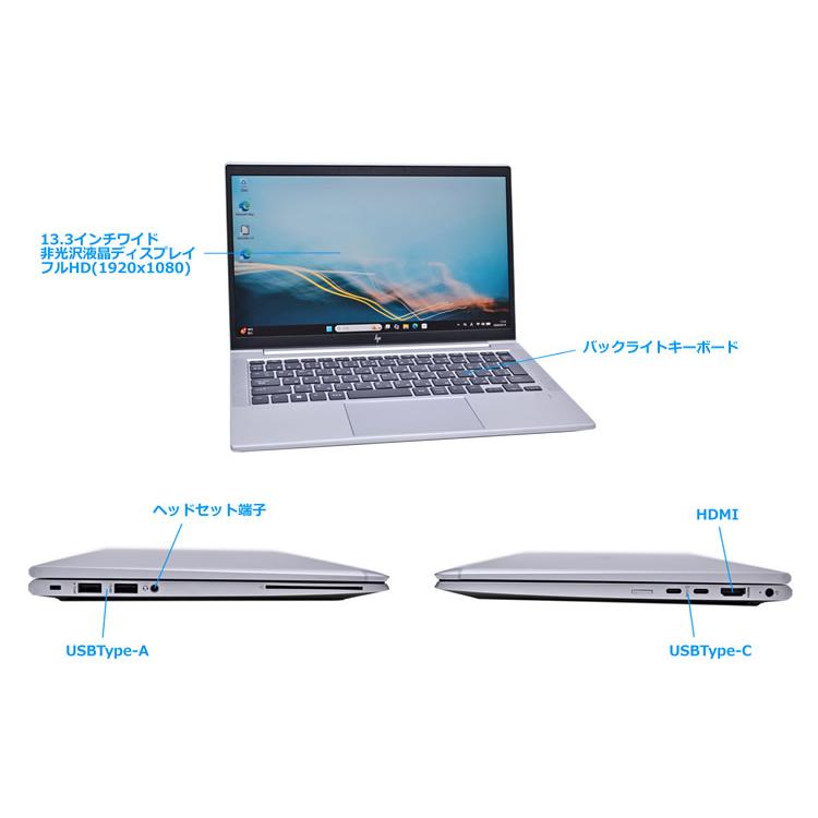 メモリ16G M.2SSD512G HP EliteBook 835 G8 AMD Ryzen 5 Pro 5650U with Radeon USBType-C フルHD 13.3型 Wi-Fi Windows11 | 日本HP | 06