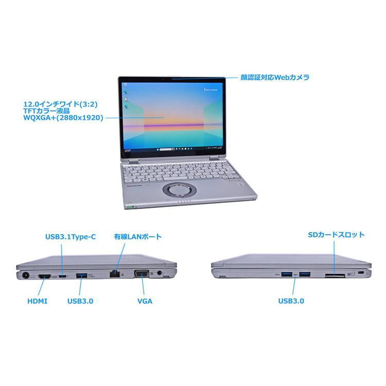セール!! 12.0型 WQXGA+ Panasonic Let's note QV9 2-in-1 Core i5 10310U SIMフリー Wi-Fi6 顔認証 m.2SSD256G メモリ8G Windows11 | Let’s note | 09