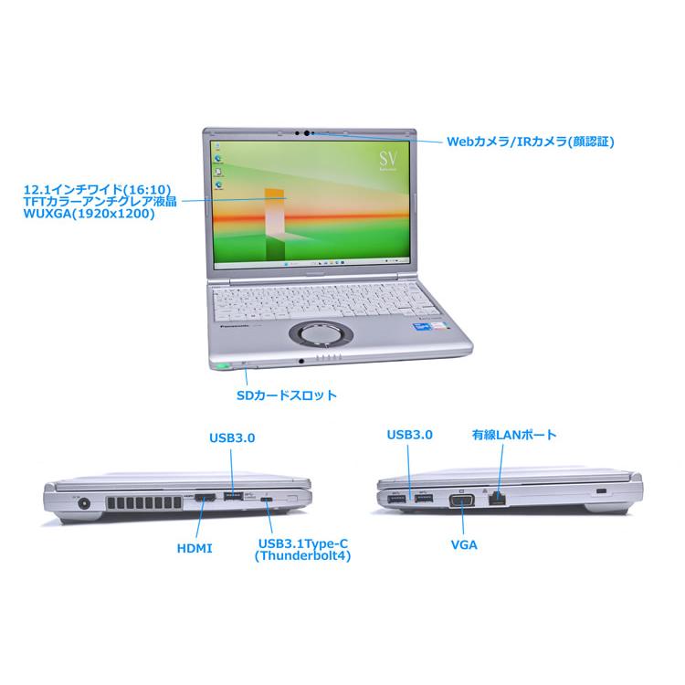 使用時間580H Panasonic Let's note SV1 Core i5 1145G7 IrisXe メモリ16G M.2SSD256G Wi-Fi6 顔認証 Webカメラ Windows11 | Let’s note | 06