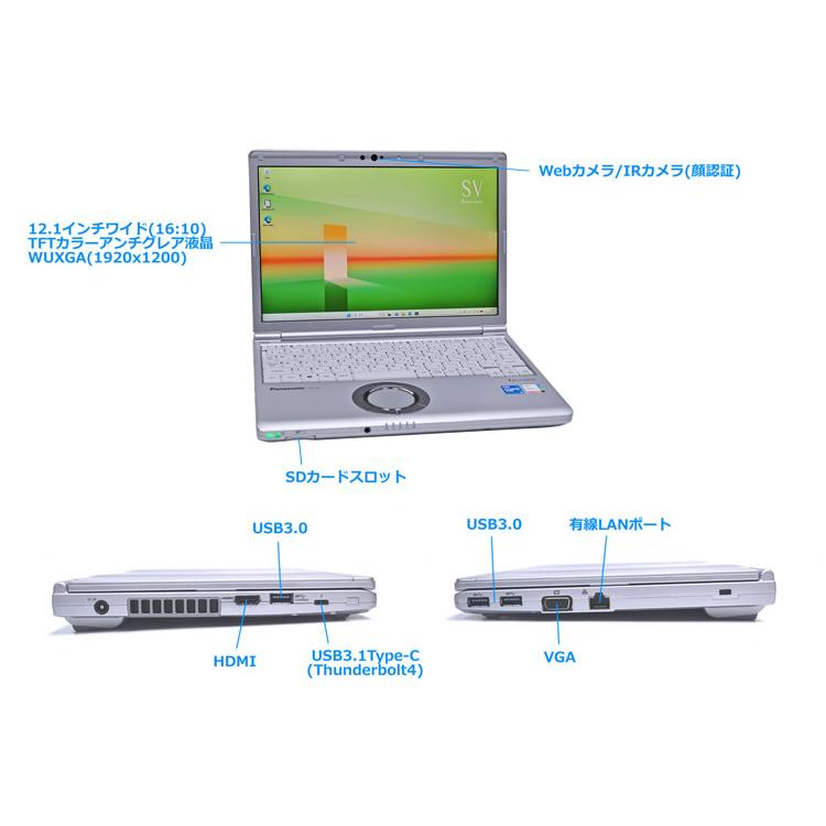 Panasonic Let's note SV1 Core i5 1145G7 IrisXe メモリ16G M.2SSD256G 12.1型 WUXGA Wi-Fi6 顔認証 Windows11 | Let’s note | 07
