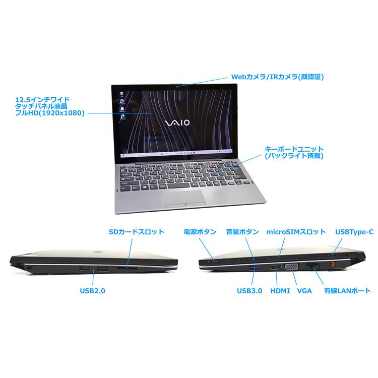 薄型軽量✨VAIO 第8世代i3 SSD128GB ノートパソコンWin11 VAIO】SSD搭載 薄型・軽量・高性能ノートパソコン/カメラつき