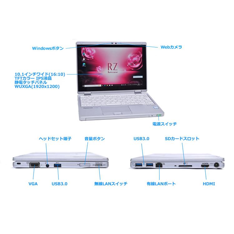 900H 2-in-1 SIMフリー 10.1型 Panasonic Let's note RZ6 Core i5-7Y57 m.2SSD256G Webカメラ メモリ8G Wi-Fi Windows10 | Let’s note | 08