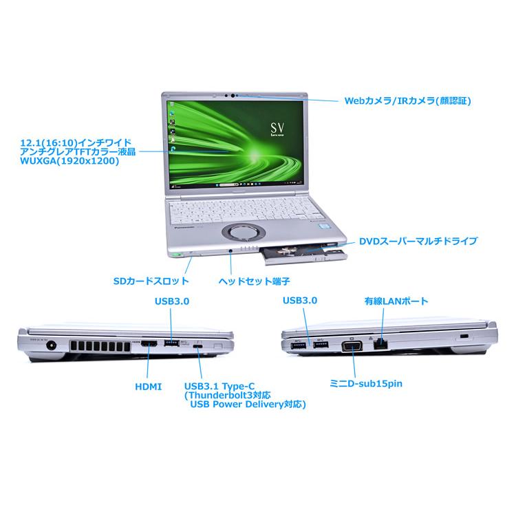 良品 SIMフリー 顔認証 Panasonic Let's note SV8 Core i7 8665U メモリ16G m.2SSD512G マルチ Wi-Fi USBType-C Windows11 | Let’s note | 06