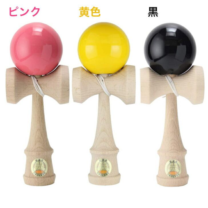 日本けん玉協会認定 New 競技用けん玉「大空」単色 赤 国産品 (OZORA