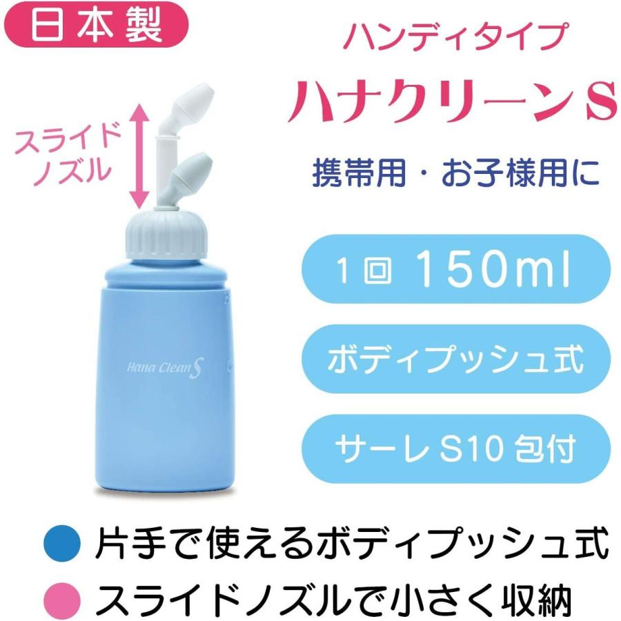 ハナクリーンS ハンディタイプ 鼻洗浄(鼻うがい) 150ml 日本製｜hypermarimoshop｜03