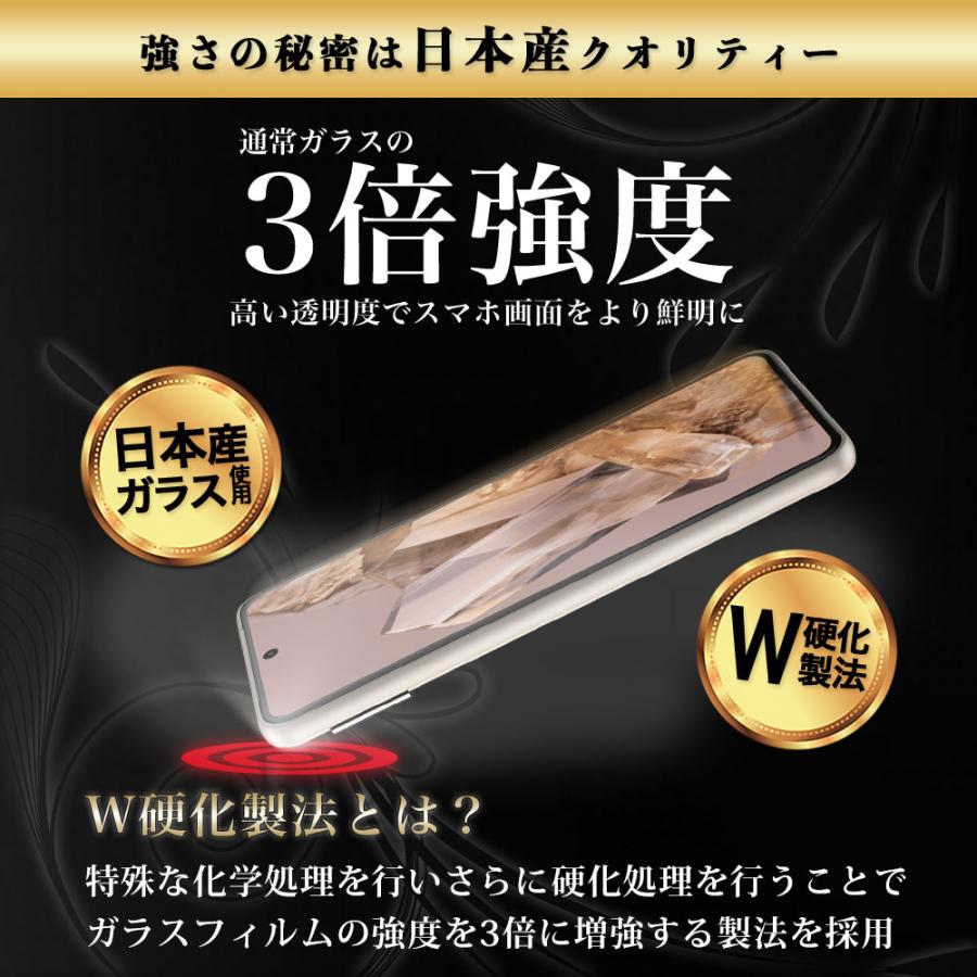 Pixel8 Pro ガラスフィルム 全面 保護 吸着 日本産ガラス仕様 ピクセル8 プロ | Hy+ | 05