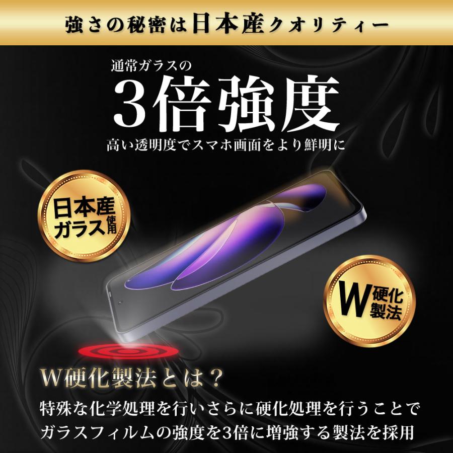 OPPO Reno13A ガラスフィルム W硬化製法 3倍強度 全面保護 全面吸着 CPH2699/A501OP | Hy+ | 06