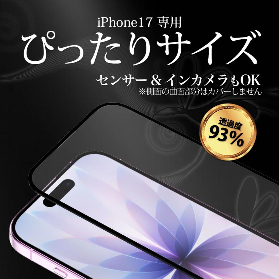Hy+ iPhone 17 対応 ガラスフィルム 強化ガラス 9H硬度 日本製ガラス W硬化製法 全面保護 全面吸着 飛散防止 指紋防止 | Hy+ | 08