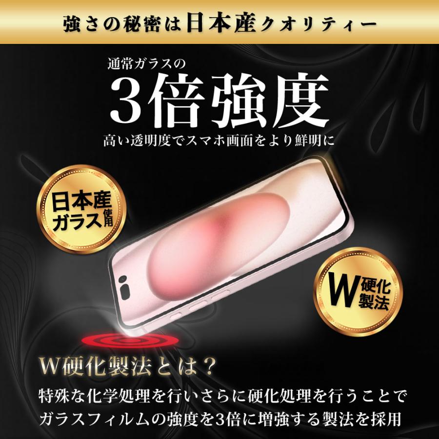 iPhone16 ガラスフィルム 全面 保護 吸着 日本産ガラス仕様 アイフォン16 | Hy+ | 05
