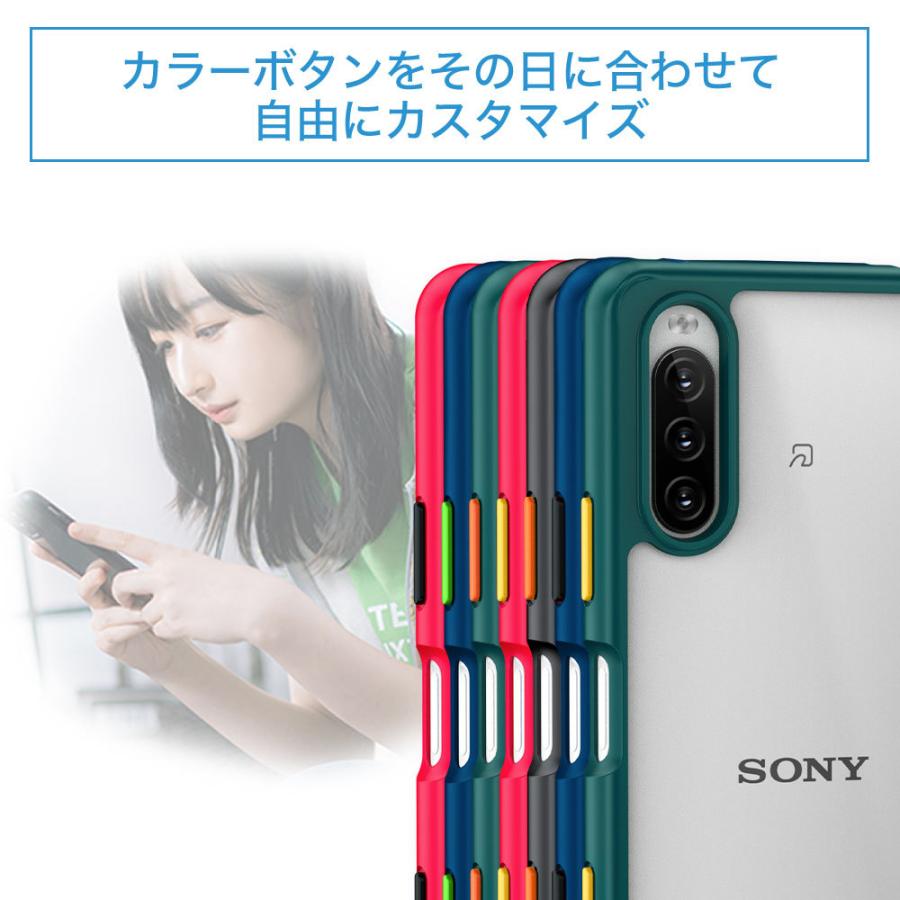 Hy+ Xperia 10 III SO-52B SOG04 ケース カラーボタン 耐衝撃 Hy+ Xperia 10 III SO-52B SOG04 ケース カラーボタン 耐衝撃