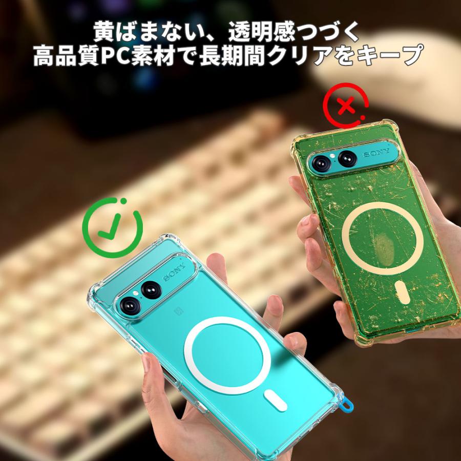 Hy+ Xperia 10 VII ケース SO-52F / SOG16 / A502SO / XQ-FE44 対応 MagSafe ケース 耐衝撃 クリア 背面ポリカーボネート 側面TPU ショルダーストラップ対応 | Hy+ | 06