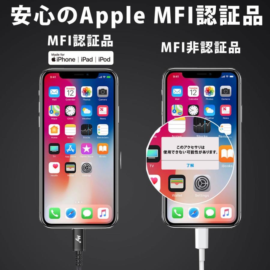 Hy+ USB Type-C to Lightning ケーブル Apple MFI 認証 PD充電対応 1m ブラック HY-PDLT1 | Hy+ | 03